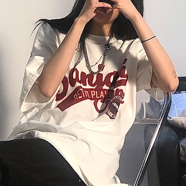 高質量純棉220克精梳緊密手感好直播品質前印花短袖t恤女