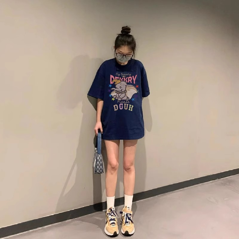 高質量純棉220克精梳緊密手感好直播品質前印花短袖t恤女