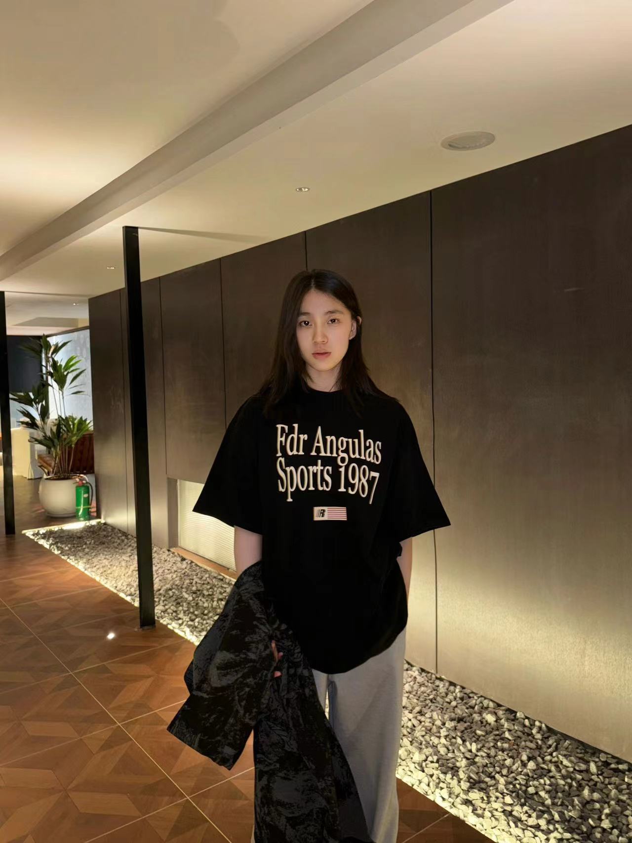 高質量純棉220克精梳緊密手感好直播品質前印花短袖t恤女