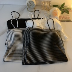 Real-shot spring pure cotton small camisole with chest pads, slim-fit, versatile, sleeveless, base-layer tube top lingerie