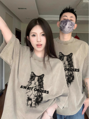 Designed summer short-sleeved T-shirt Internet celebrity niche and fairy couple wear 2024 new style different roora suit