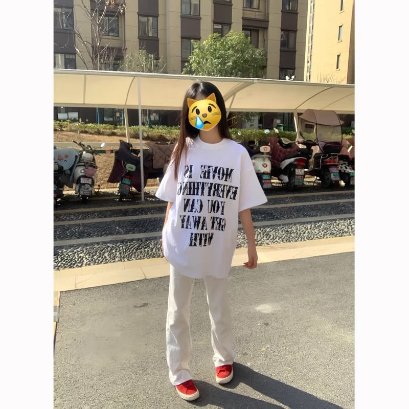 高質量純棉220克精梳緊密手感好直播品質前印花短袖t恤女