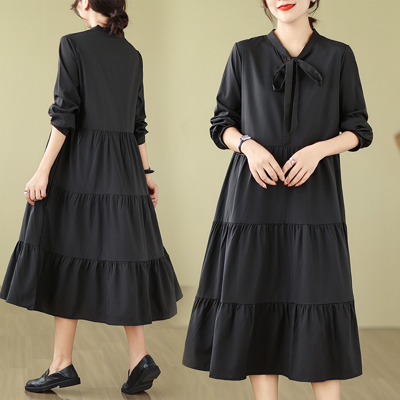 2024春裝實拍韓系新款顯瘦遮肚減齡胖MM大碼女裝連衣裙M-4XL200斤