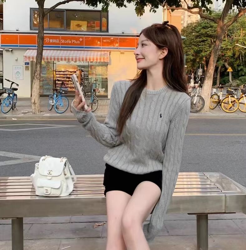 韓系慵懶小麻花套頭針織衫女秋季新寬鬆純色復古長袖圓領外穿毛衣