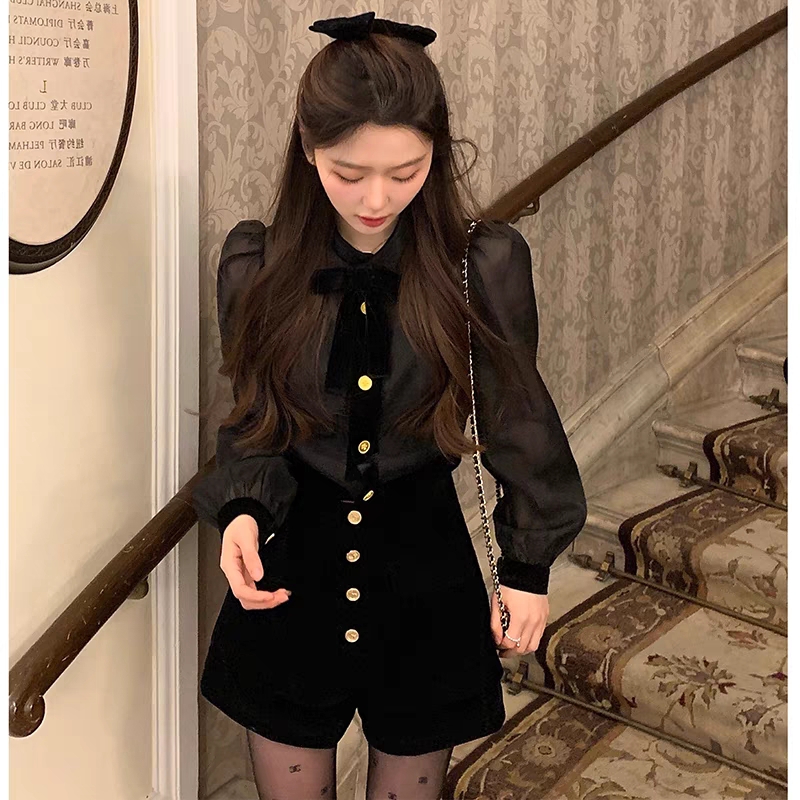 早春新款女裝鹽系高級感輕奢甜美套裝褲小香風洋裝減齡奶乖兩件套