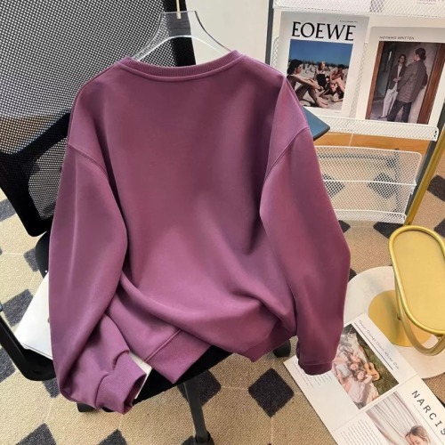 欧货紫色卫衣女春2024新美式加绒加厚小个子上衣