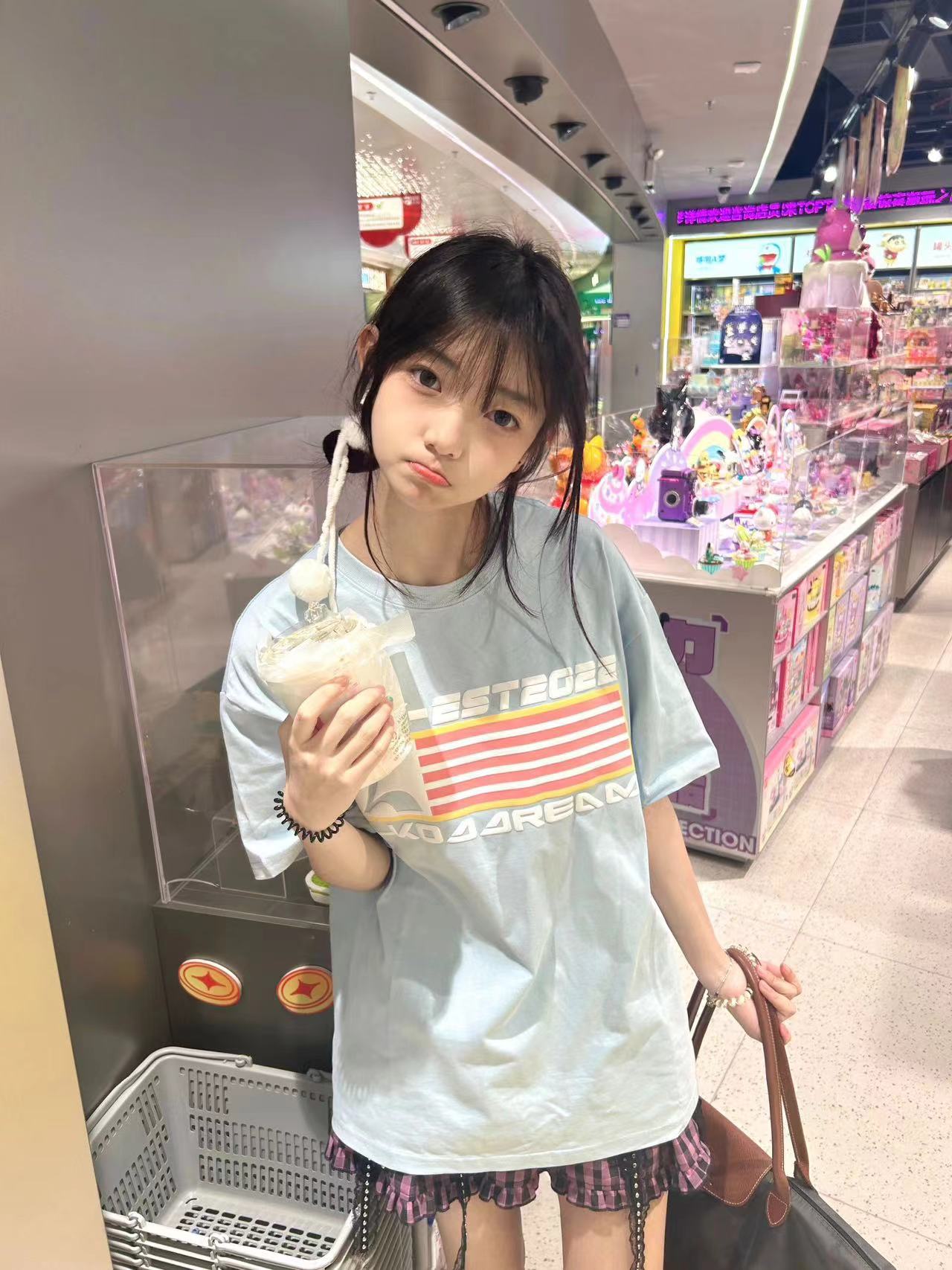 高質量純棉220克精梳緊密手感好直播品質前印花短袖t恤女