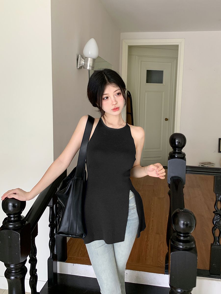 已出貨 法式純欲風辣妹外穿針織吊帶背心女夏季設計感小眾上衣