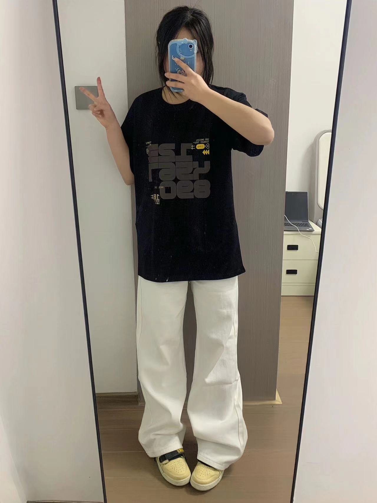 高質量純棉220克精梳緊密手感好直播品質前印花短袖t恤女