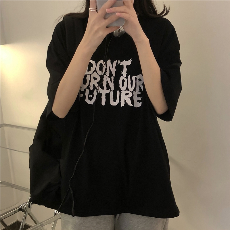 高質量純棉220克精梳緊密手感好直播品質前印花短袖t恤女
