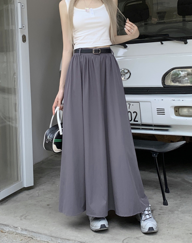 Real shot ~ 2024 new high-waisted temperament slim and high-end mid-length a-line skirt versatile skirt for women