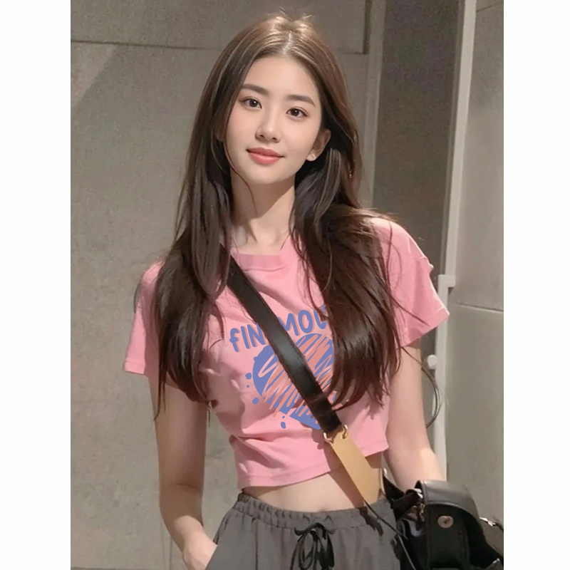 Official picture 92 cotton/8 spandex 40 count 210g pure cotton slim short T-shirt women's short sleeves