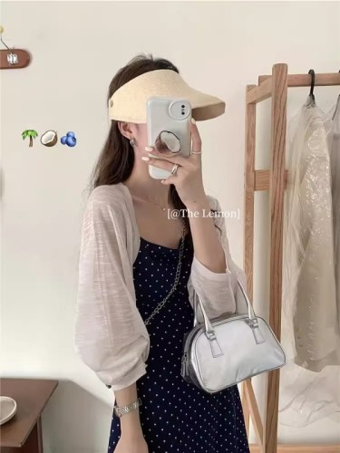 THE LEMON retro small shawl sun protection linen knitted shawl women's summer all-match suspender outer thin short coat