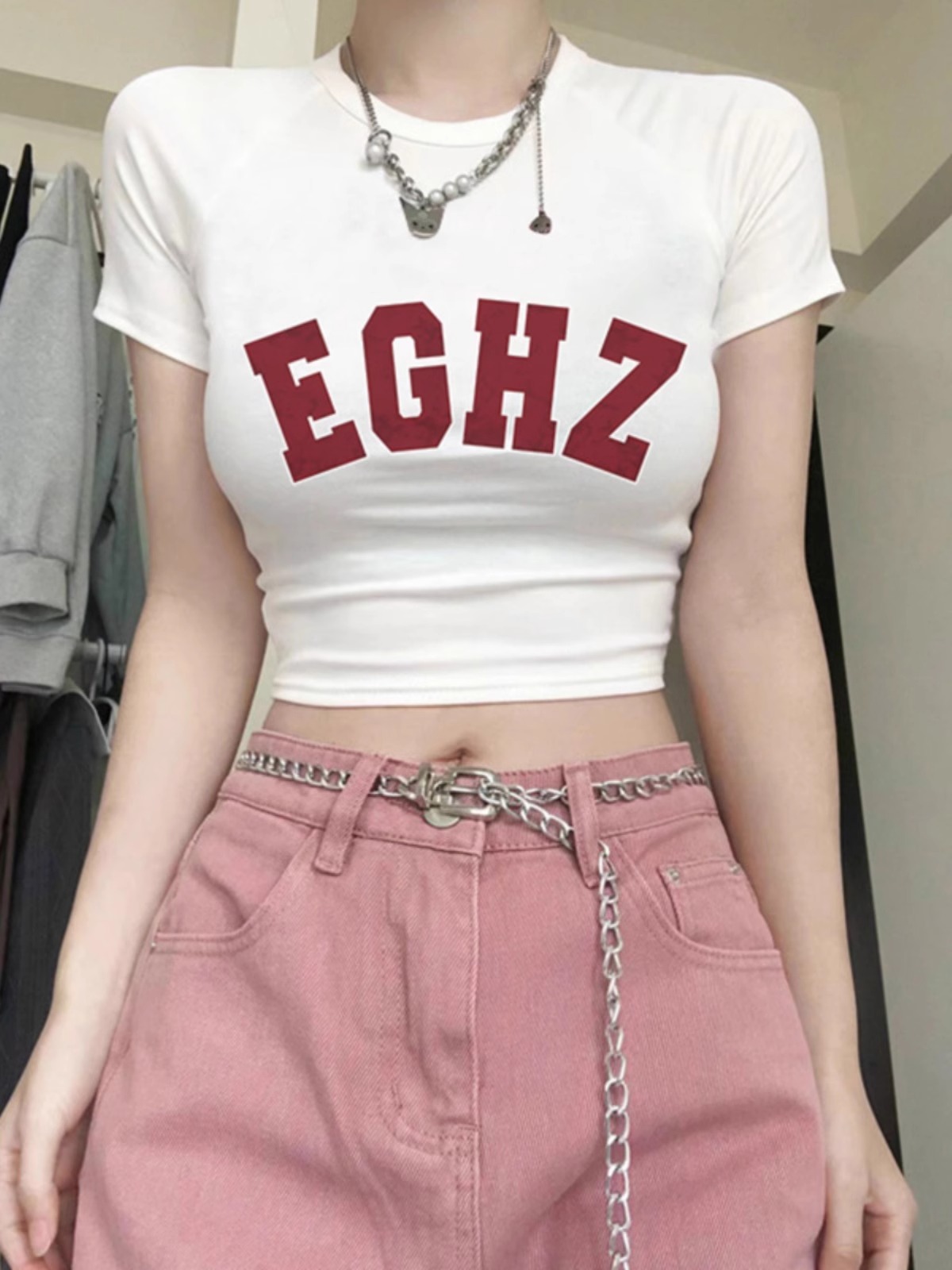 Pure cotton 210g 40 count Odell with elastic live quality front printed short slim fit t-shirt for women