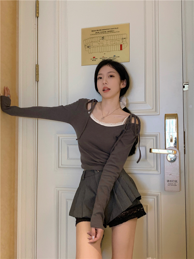 Ballet age-reducing slimming top for women with base layer short long-sleeved T-shirt