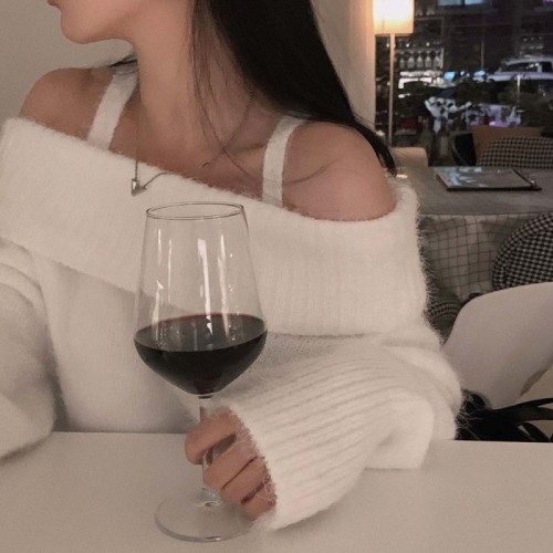 Korean chic sweet off-shoulder word-neck sweater with atmospheric imitation mink knitted top for women