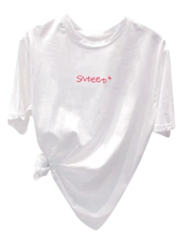 白色t恤女短袖2024年夏季新款宽松韩版字母印花体恤上衣