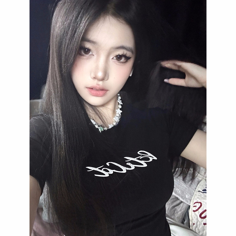 Official picture 92 cotton/8 spandex 40 count 210g pure cotton slim short T-shirt women's short sleeves