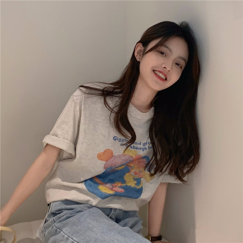 官圖220克/精梳純棉後包領有縫邊S-XXXL夏裝短袖T恤女