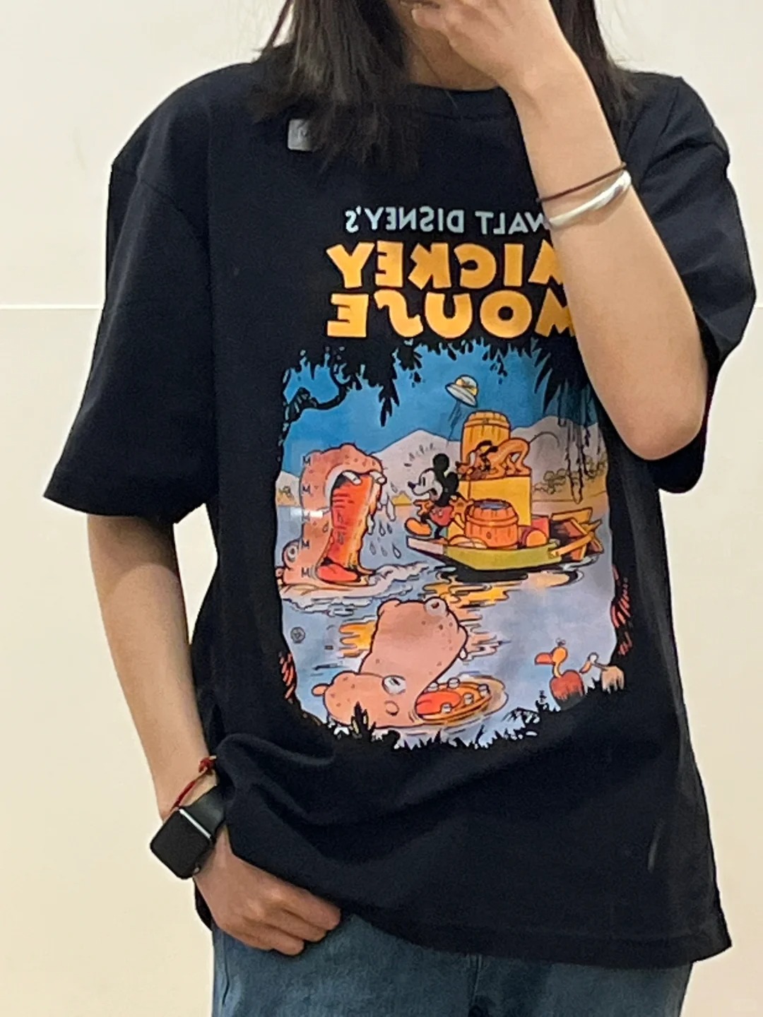 純棉220克，精梳緊密夏季新款寬鬆印花短袖T恤女上衣情侶