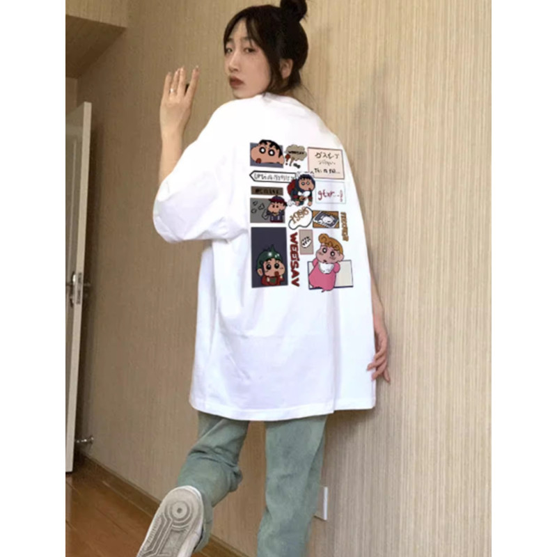 高質量純棉220克精梳緊密手感好直播品質前後印花短袖t恤女