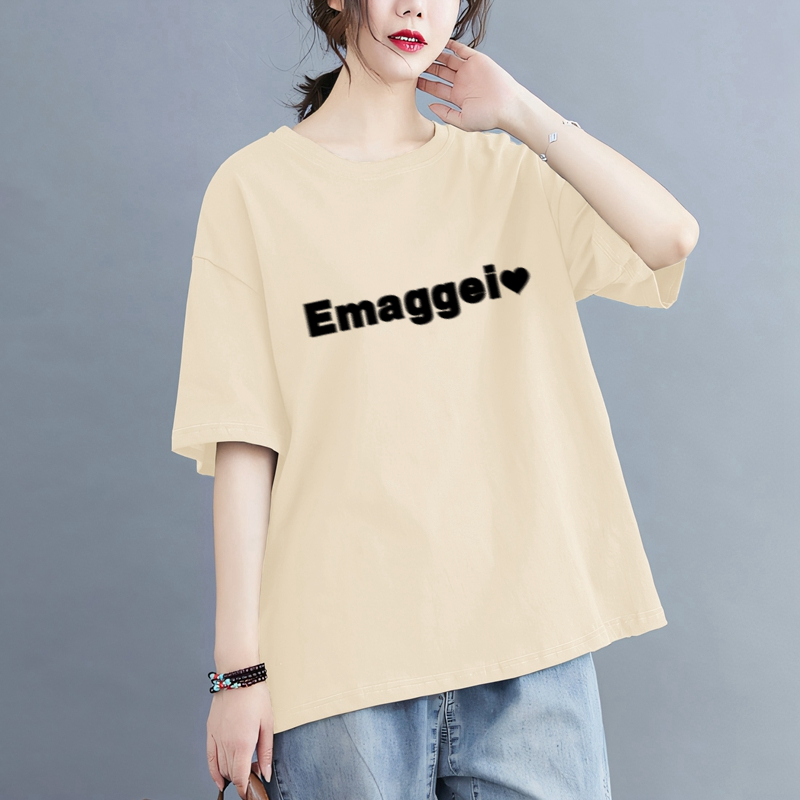 6126百搭簡約全棉夏裝時尚體恤顯瘦白t微胖2024短袖t恤女夏