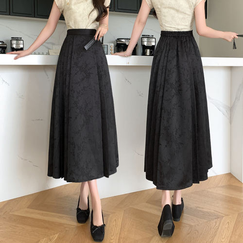 Actual shot of new Chinese-style jacquard horse-faced skirt for women 2024 new daily commuting Hanfu half-length high-waisted slim mid-length skirt