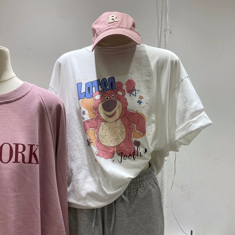 官圖220克/精梳純棉後包領有縫邊S-XXXL夏裝短袖T恤女