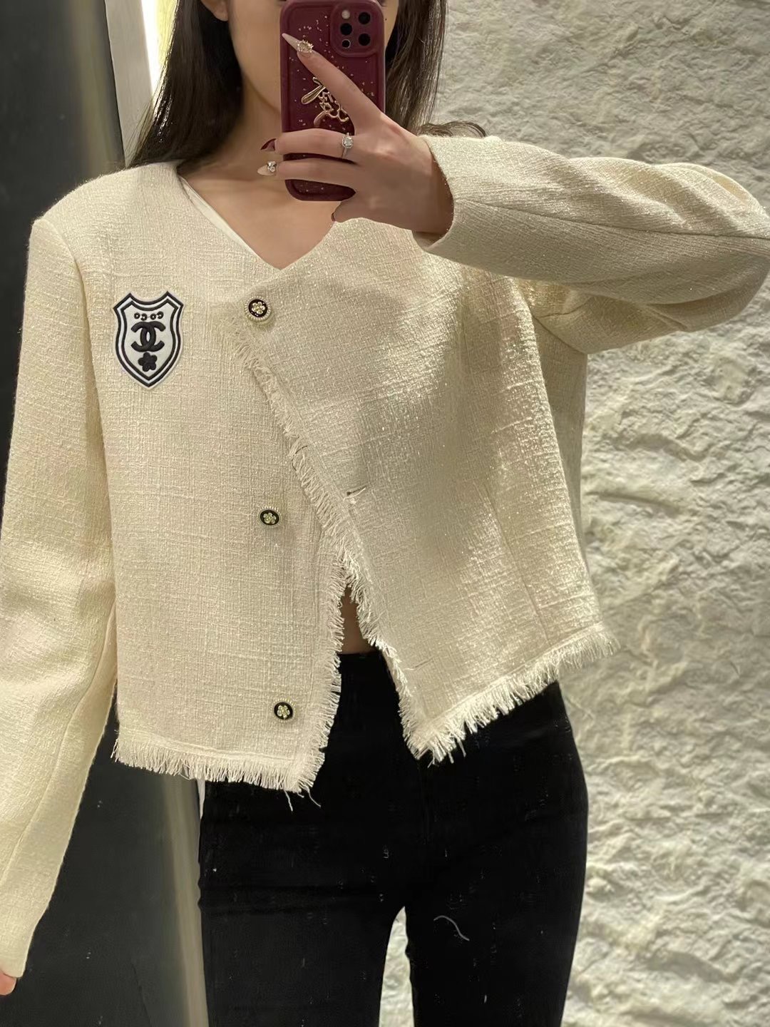 Thirteen lines of new style small fragrant tweed suit jacket for women spring and autumn retro short jacket cardigan top