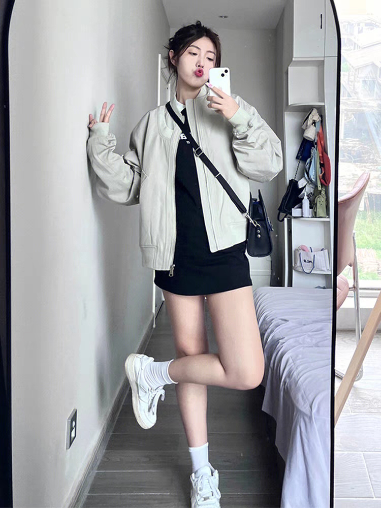 Bomber jacket design niche street baseball uniform new early spring American retro jacket women's spring and autumn