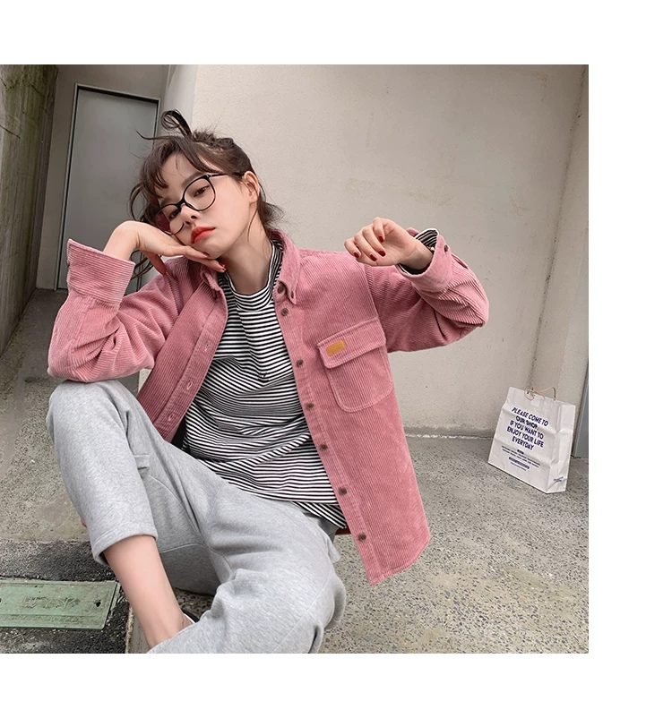 Corduroy shirt for women 2024 new early spring and autumn outer shirt design niche French chic top