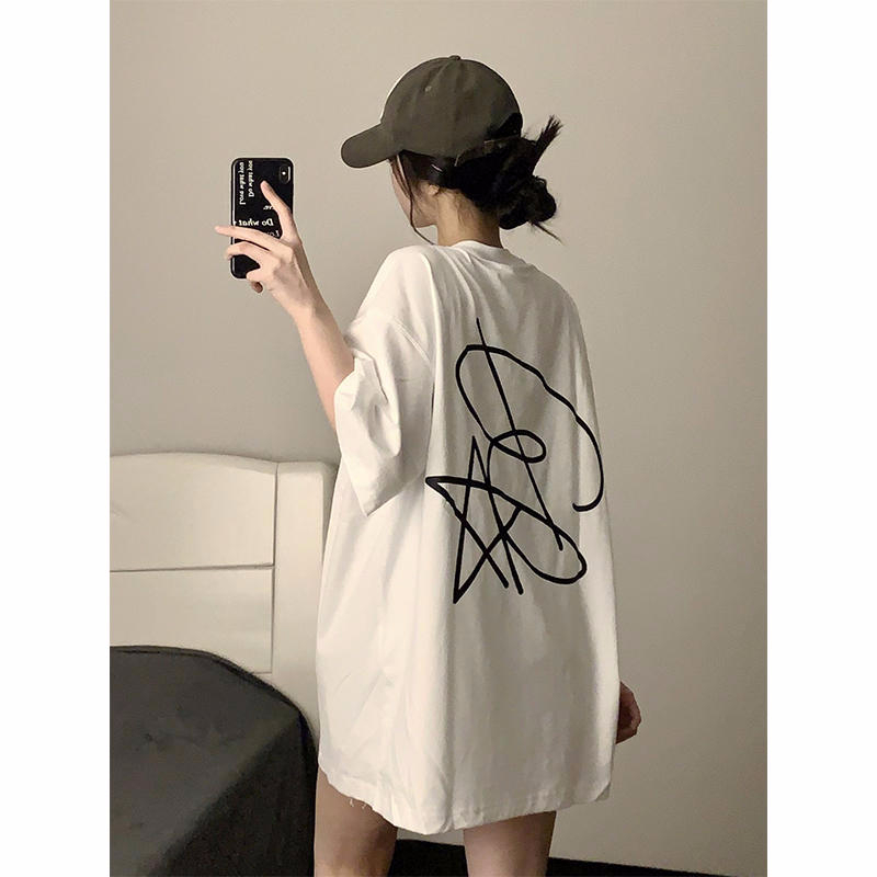 官圖220克/精梳純棉後包領有縫邊S-XXXL夏裝短袖T恤女