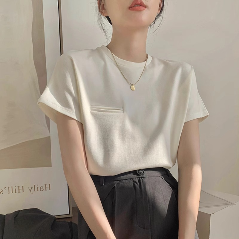 4純棉 設計感小眾短袖T恤女