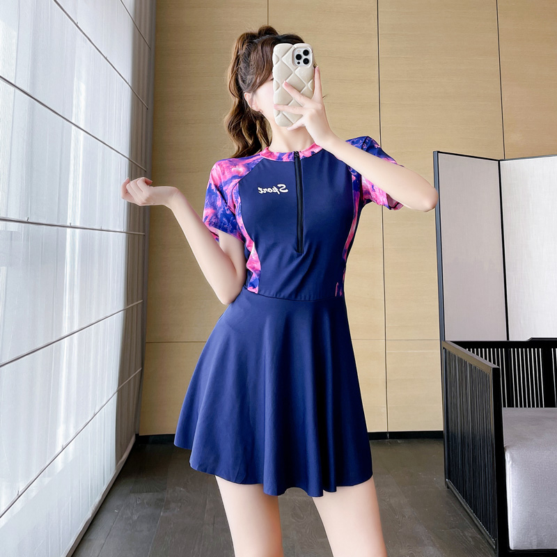 Women's swimsuit summer 2024 new style belly-covering slimming one-piece women's conservative large size hot spring swimsuit women's swimsuit