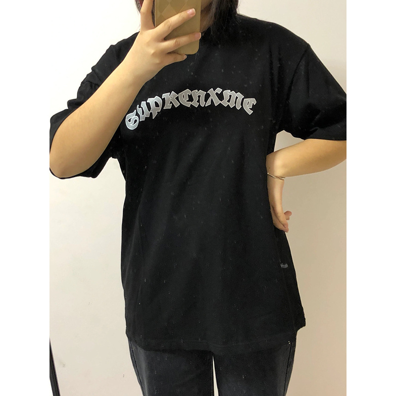 高質量純棉220克精梳緊密手感好直播品質前印花短袖t恤女
