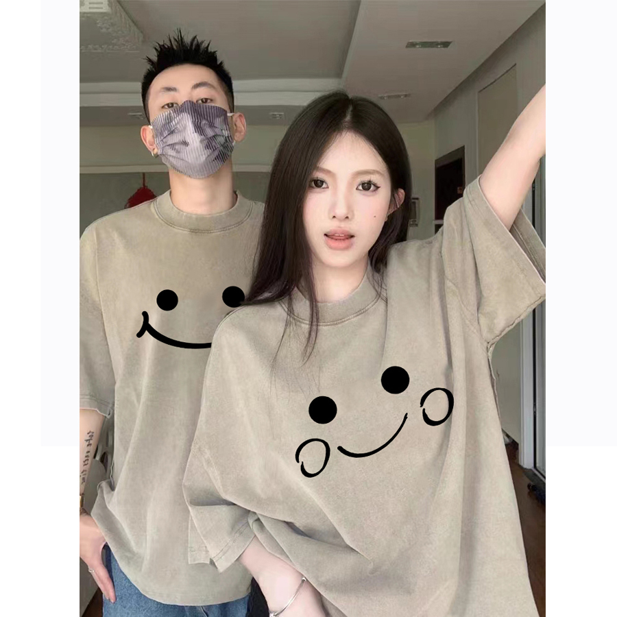 High-end short-sleeved early spring and summer T-shirts for couples 2024 new super popular brand different pure cotton women's clothes