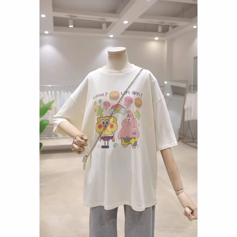 官圖220克/精梳純棉後包領有縫邊S-XXXL夏裝短袖T恤女