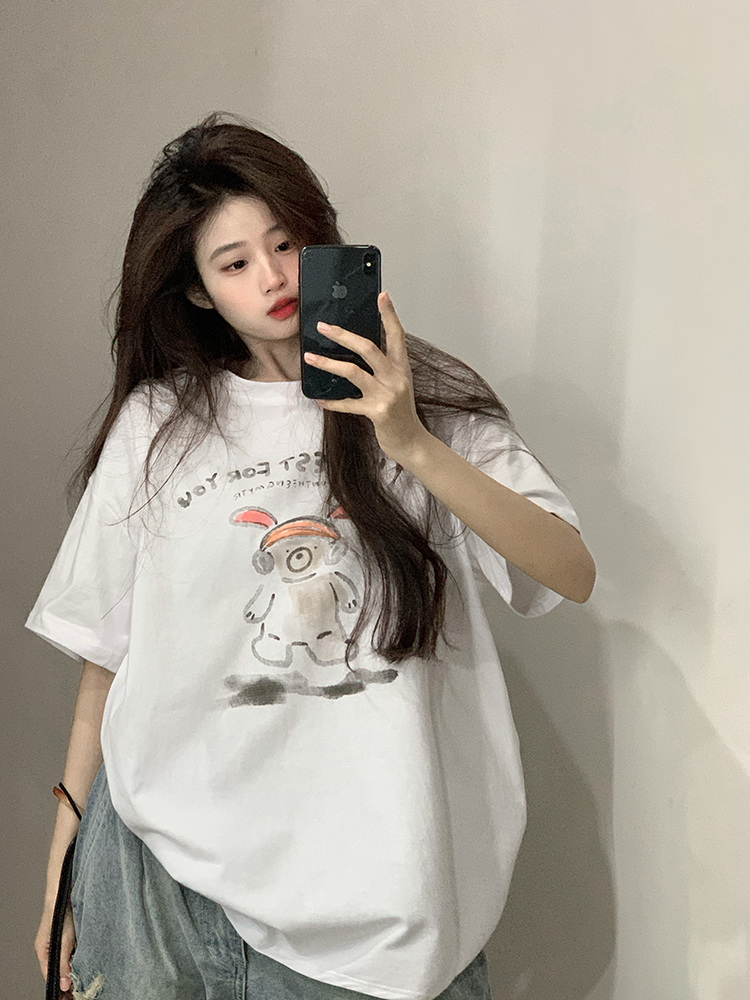 原創~實拍~印花純棉短袖T恤女印花半袖上衣