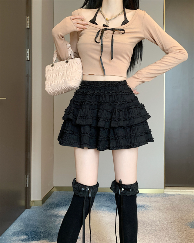 實拍 ~芭蕾風甜美蛋糕半身裙女新款蓬蓬百搭短裙