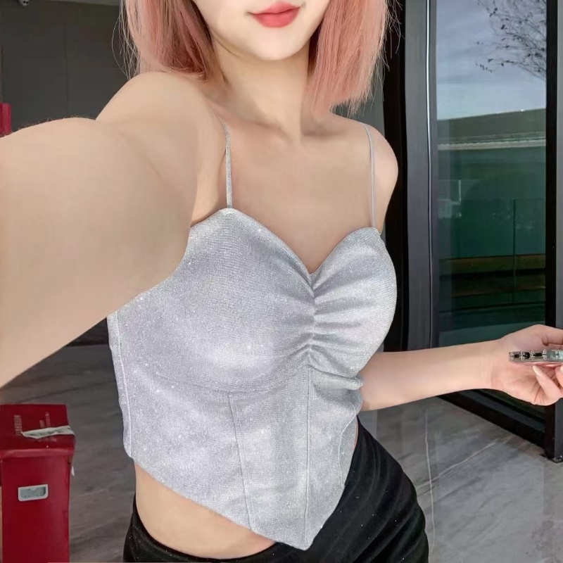 ~辣妹性感露背外穿小吊帶背心春夏抹胸美背短款上衣打底內
