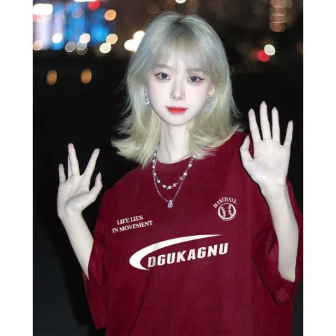 高質量純棉220克精梳緊密手感好直播品質前印花短袖t恤女