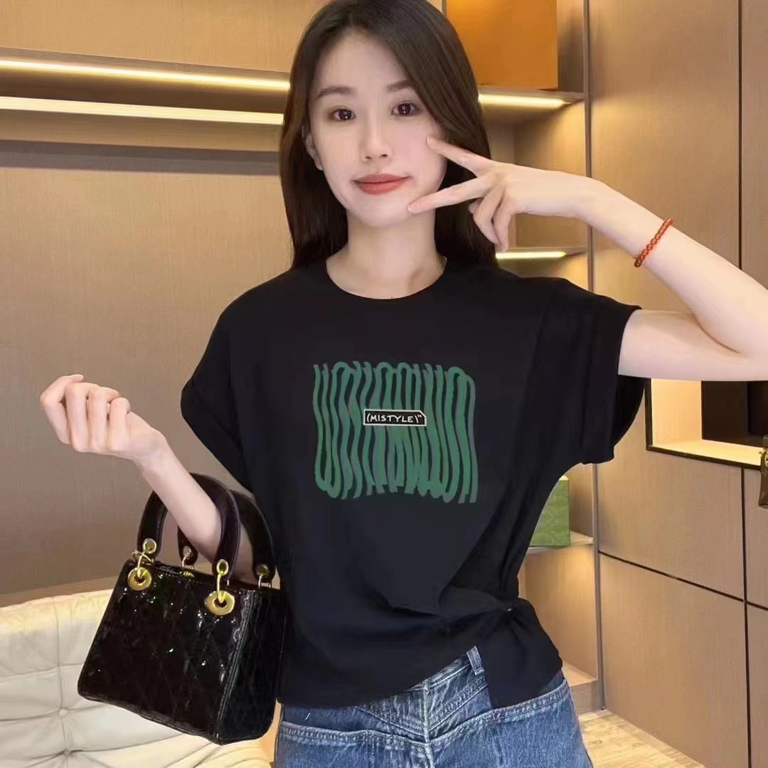 飛飛袖辣妹設計感短袖t恤女2024夏季新款圓領洋氣減齡上衣服體恤