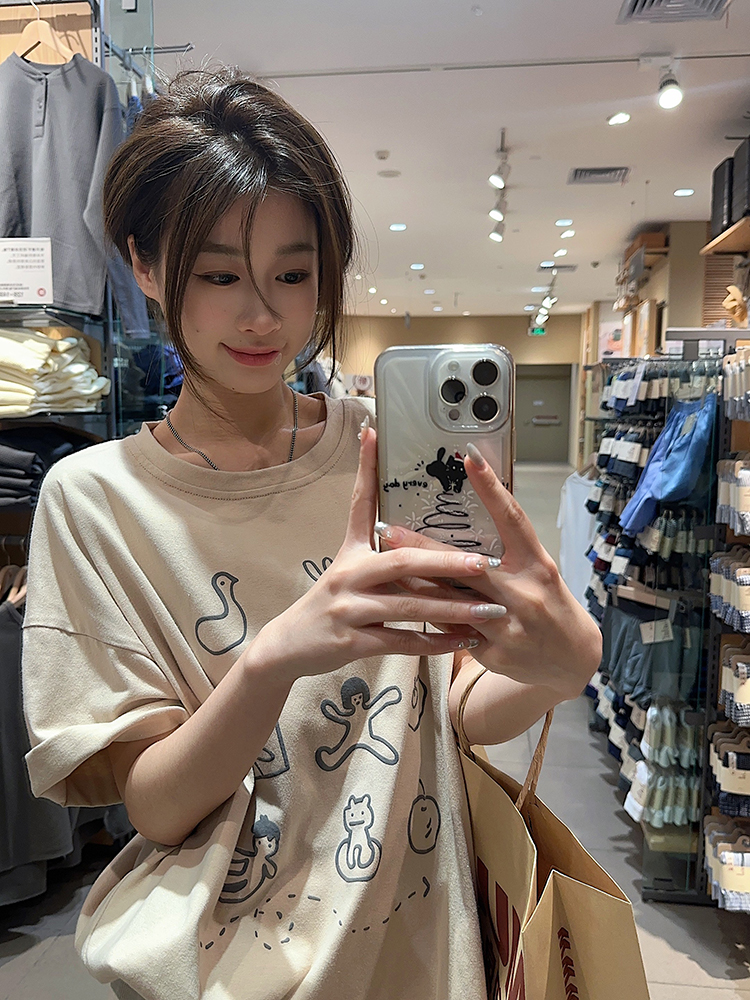 原創~實拍~印花純棉短袖T恤女印花半袖上衣