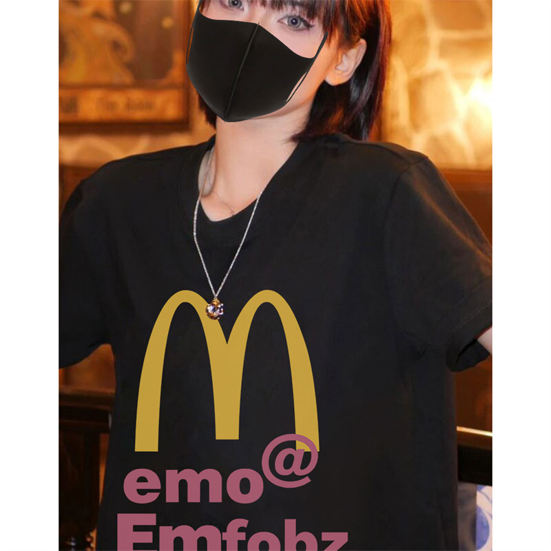 高質量純棉220克精梳緊密手感好直播品質前印花短袖t恤女