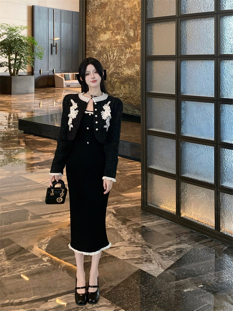 實拍 小香風春款短款百搭外套黑色上衣開衫