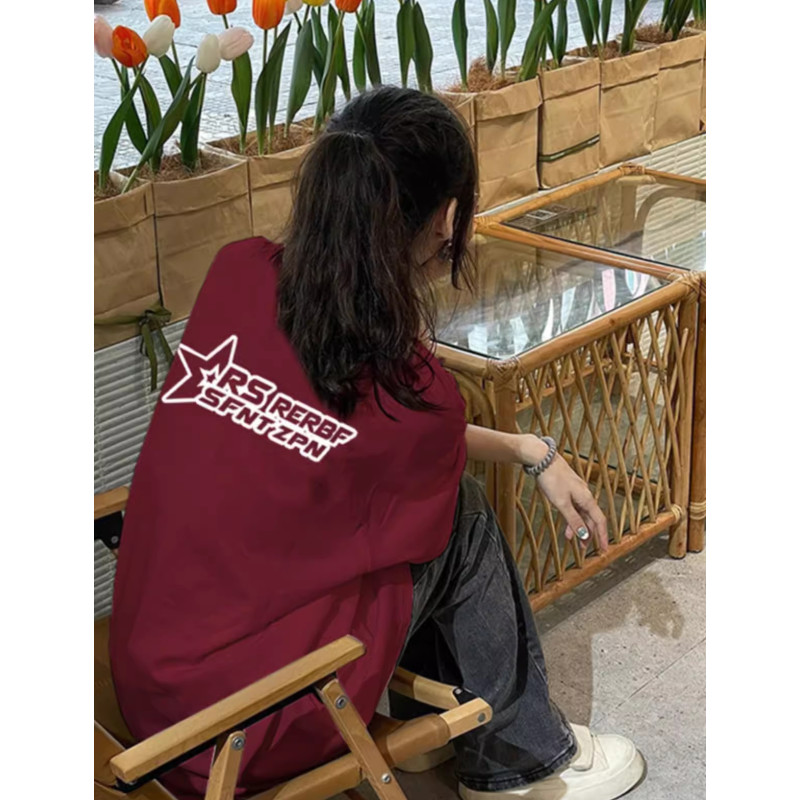 高質量純棉220克精梳緊密手感好直播品質前後印花短袖t恤女
