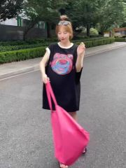 21 count pure cotton new summer casual contrast collar sleeveless T-shirt women's mid-length vest top