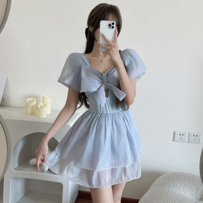 One-piece hot spring swimsuit for women 2024 new conservative slimming belly-covering high-end skirt-style flesh-covering swimsuit