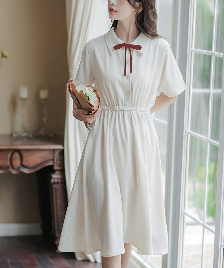 Small and fresh forest girl's waist slimming dress summer new fashion fairy skirt girlish temperament long skirt