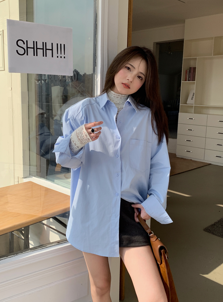 實拍 休閒簡約氣質單排扣襯衫蕾絲打底衫上衣